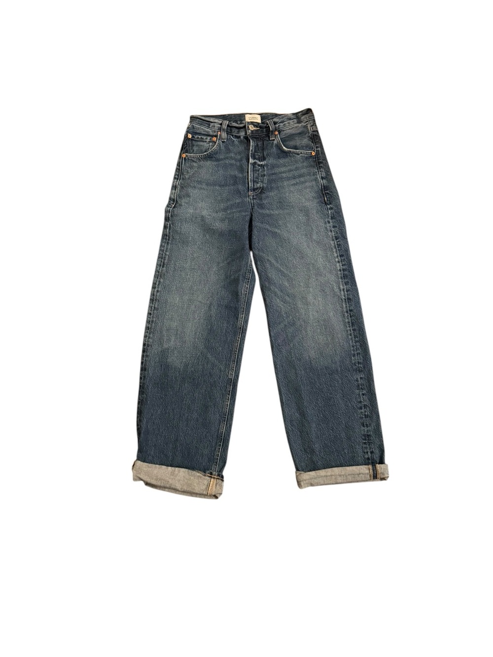 CITIZENS OF HUMANITY women’s Ayla baggy cuff crop jeans in Claremont 24 wide leg - Picture 3 of 9